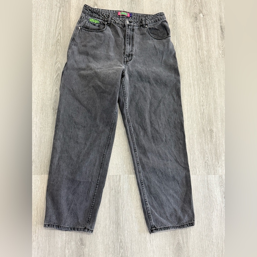 Empyre baggy skater denim Charcoal Relaxed Jeans size 14